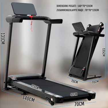 Бігова доріжка Novonova SY-T1507: 1-14 км/год, LED-дисплей, 12 програм, складаний