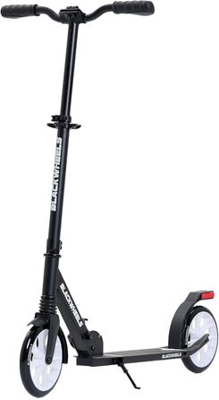 Самокат міський BLACKWHEELS Zoom City-Scooter 200мм, алюмінієвий, з амортизатором, складаний, регульований кермо, чорно-білий