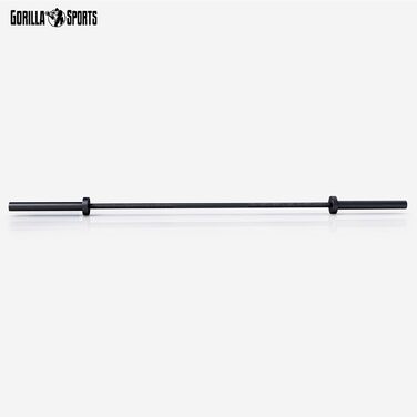 Олімпійський гриф GORILLA SPORTS 220 см, 50 мм, 20 кг, сталь, керамічне покриття, чорний/синій
