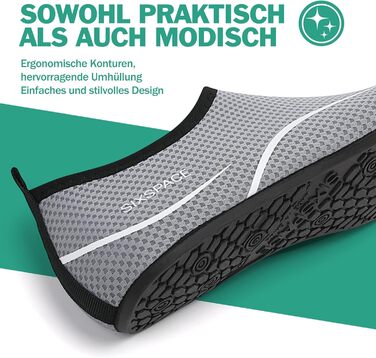 Чоловічі та жіночі аквашузи Sixspace для плавання, серфінгу, йоги. Швидка сушка, дихаючі, slip-on. Розмір 47 EU