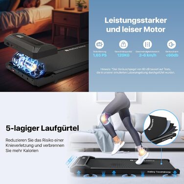 Mobvoi Walking Pad Smart KI: компактний біговий тренажер 2-в-1 для дому та офісу, LED-дисплей, керування пультом, 6 км/год, до 120 кг