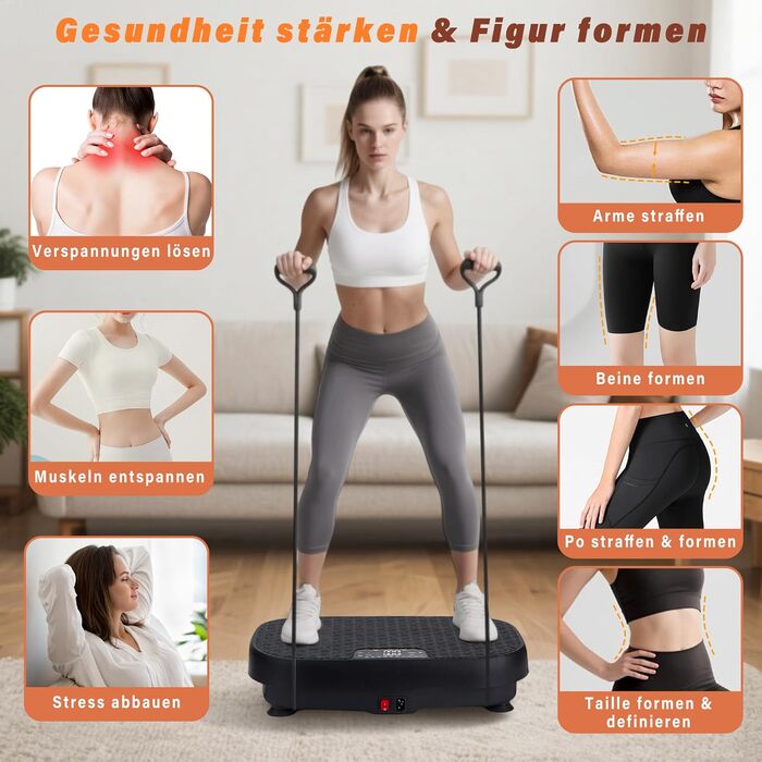 Вібраційна платформа Worldgeil для дому - 199 рівнів вібрації, 9 програм, вбудований динамік, для схуднення та тренувань всього тіла, до 150 кг