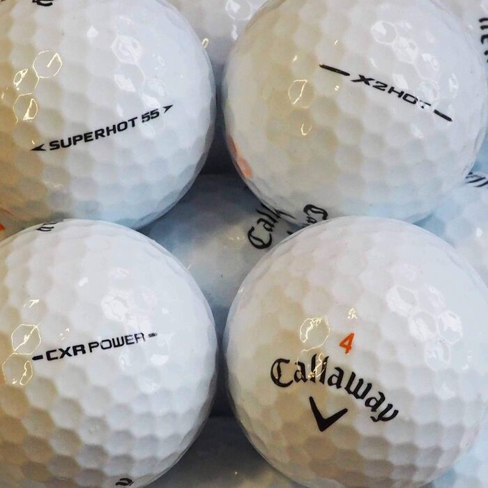 Мікс 50 гольф-м'ячів Callaway, lakeballs, якість AAA/AA, білі, у сітчастому мішку