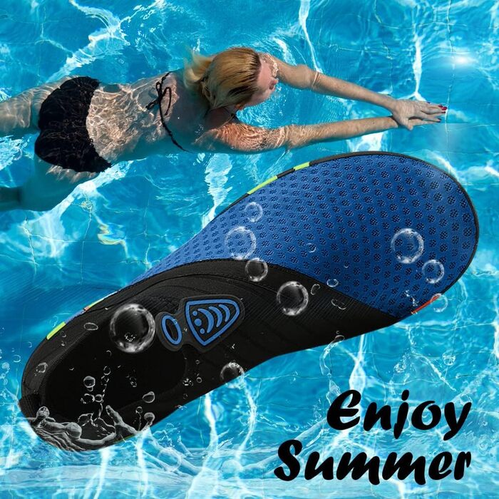 Чоловічі та жіночі аквашузи для плавання та відпочинку на воді, швидко сохнуть, дихаючі, не слизькі, зелені (45 EU, 428 Blue)