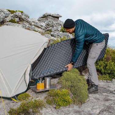 Каремат Naturehike 3.5R для кемпінгу, самонадувний, зимовий (-6°C), чорний, прямокутний (L)