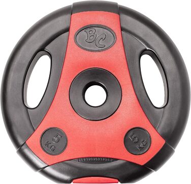 Диски для штанги Bad Company K-Grip з ручками, пластикове покриття, 30/31 мм, 2,5-10 кг (пара) або набір 7,5-30 кг