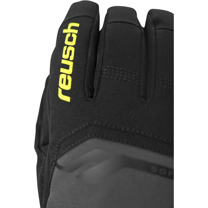 Чоловічі лижні рукавички Reusch Primus R-tex XT, водонепроникна мембрана, теплі зимові рукавички софтшел, сірі-жовті, розмір 9.5