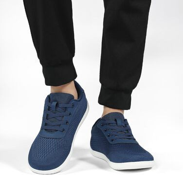 Легкі та зручні кросівки для бігу та тренувань Barfußschuhe: дихаючі, з широкою передньою частиною, антиковзаючі, для чоловіків та жінок (36 EU, Темно-синій)
