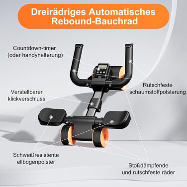 Ролер для пресу з автоматичним відскоком, тренажер для дому, чорний