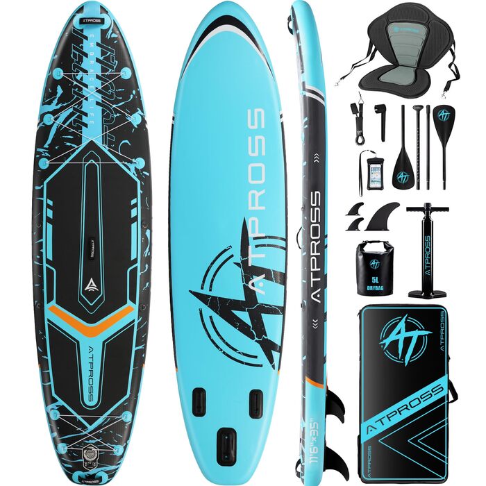 Надувне SUP-борд (305 x 91 см) з аксесуарами та рюкзаком (блакитний/з сидінням)