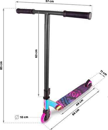 SOKE EVO Street Stunt Scooter: алюмінієвий фристайл скутер для трюків та їзди містом, колеса 100 мм, підшипники ABEC-9, для підлітків та дорослих (морська синя)