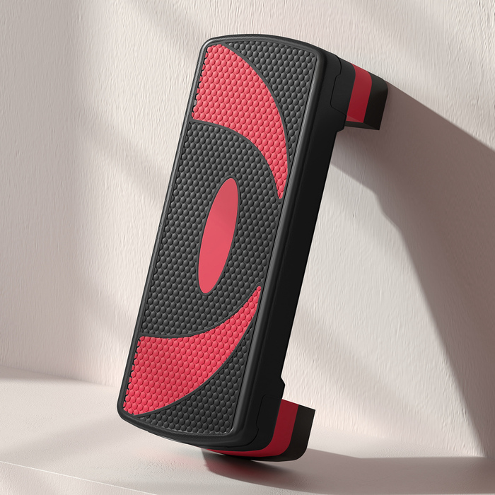 Степ-платформа для аеробіки, регульована по висоті, для занять в приміщенні та на вулиці, максимальне навантаження до 150 кг, розміри 80 x 31 x 10-20 см, червона