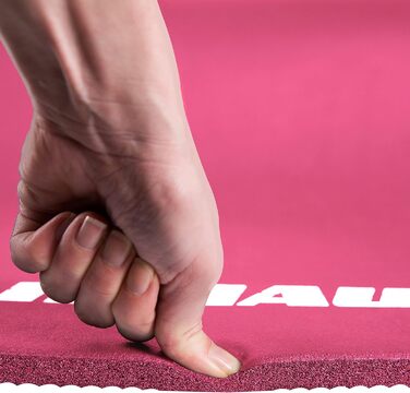 Muawo Преміум спортивний килимок для фітнесу та йоги, нековзкий, товстий, подовжений, 190x100x1,5 см, рожевий