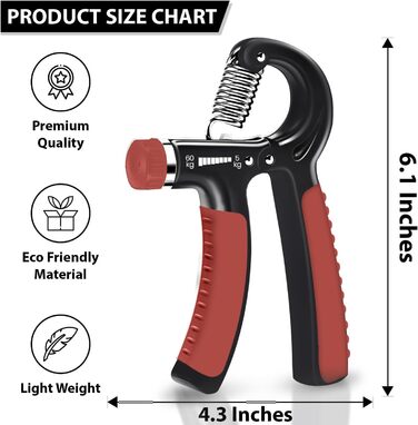 Тренування хватки: регульований ручний тренажер 5-60 кг з електронною книгою для силових вправ та реабілітації. Підходить для рук, зап'ястя та передпліччя.