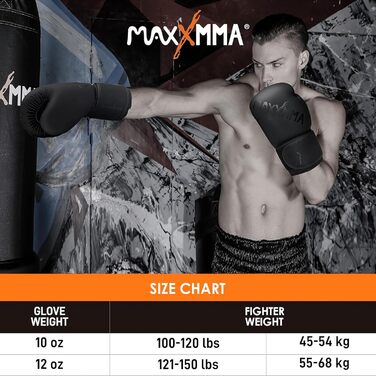 Боксерські рукавички MaxxMMA Pro Style для чоловіків та жінок, 12 унцій, рожеві. Ідеально для тренувань, спарингу, муай-тай, кікбоксингу та роботи з мішком.