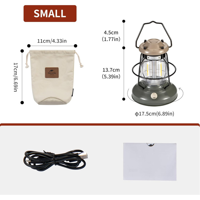 Ліхтар настільний Naturehike LED | IPX4 вологостійкий, вінтажний, для дому, саду та кемпінгу, регульована яскравість, 3000mAh