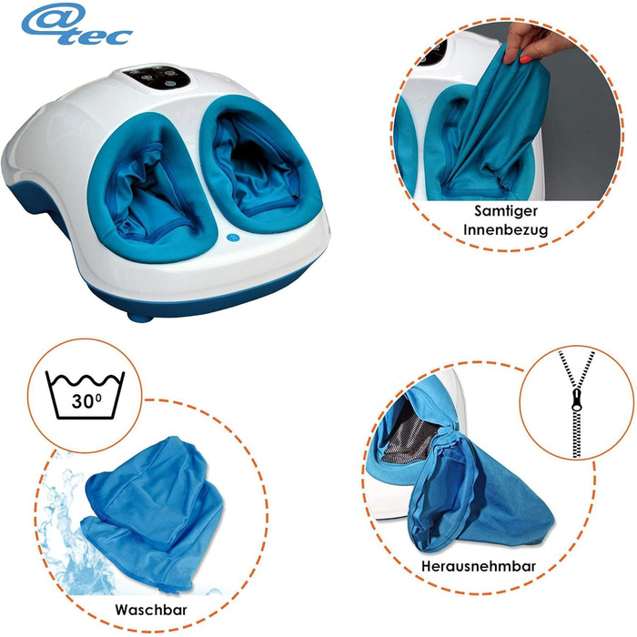 Масажер для ніг Fuss-fit-Maxx з 3D повітряною масажною технологією та функцією нагріву, для рефлексотерапії стоп, з пультом ДК, до 44 розміру взуття