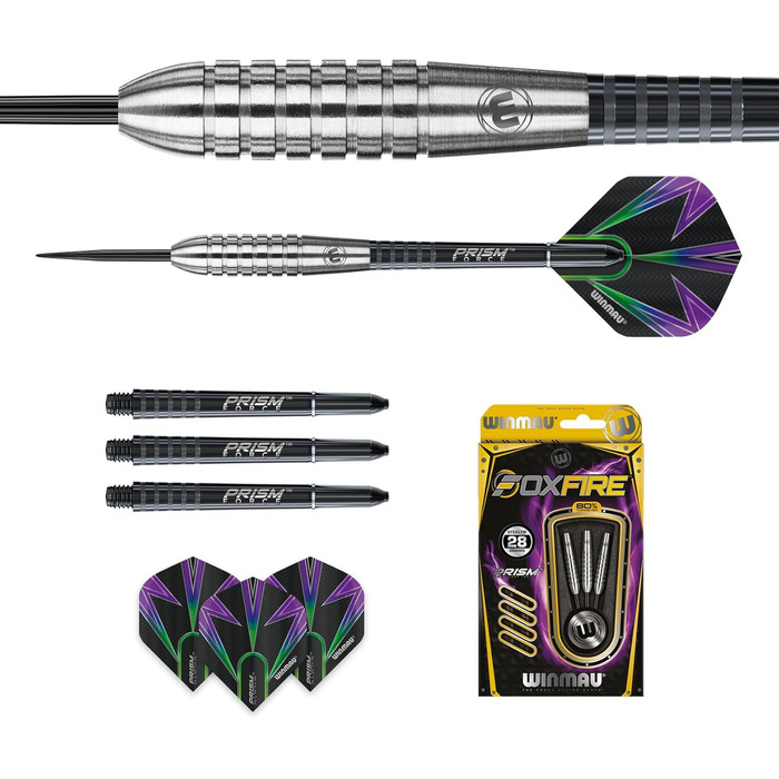 Дротики Winmau Foxfire Profi з вольфраму для дартсу, сталевий наконечник, комплект з перами та держателями