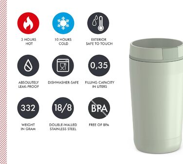 Термос нержавіючий Thermos Stainless King 0.47л червоний для напоїв - термокружка для кави з гачком для чаю, герметичний, BPA-free