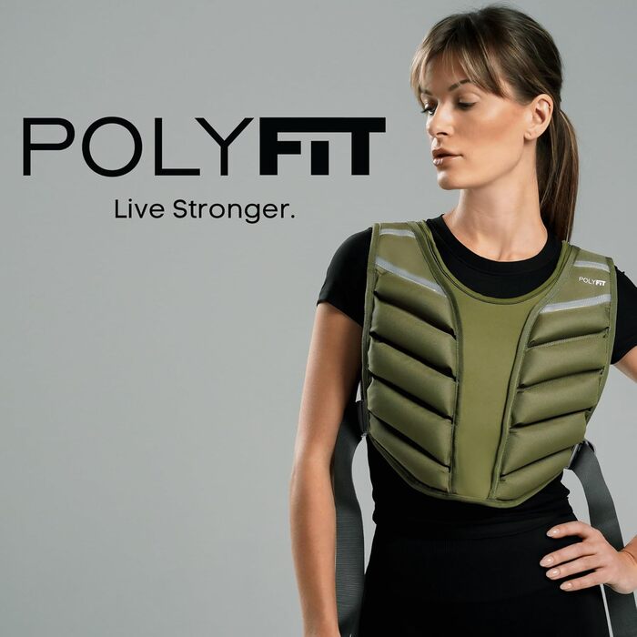 Утяжелитель Polyfit Sierra для фітнесу (4.5 кг, 6.8 кг, 9.1 кг) – жилет для силових тренувань чоловікам та жінкам, зелений колір