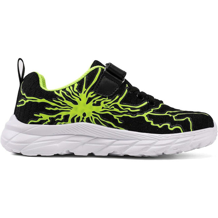 Дитячі спортивні кросівки для хлопчиків та дівчаток. М'яка підошва, дихаюча сітка, для занять спортом та активного відпочинку. Кольори: чорний, зелений. Розмір 29 EU