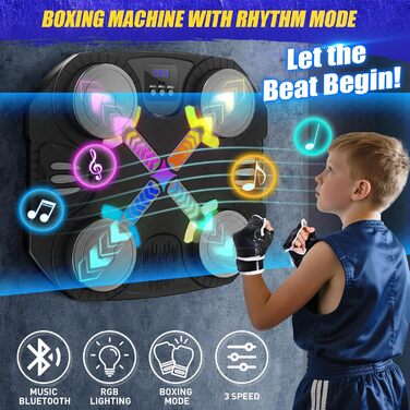 Музична скринька-машина, спортивні іграшки для дітей, настінна музична скринька з підсвіткою та звуком, подарунок для хлопчиків та дівчаток віком 3, 4, 5, 6, 7, 8 років, чорна