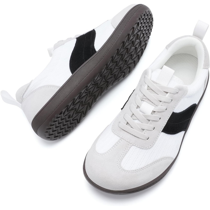 Жіночі широкі кеди для фітнесу та бігу Barfußschuhe (40 EU, сіро-чорні). Легкі дихаючі кросівки з широкою носковою частиною, Zero Drop