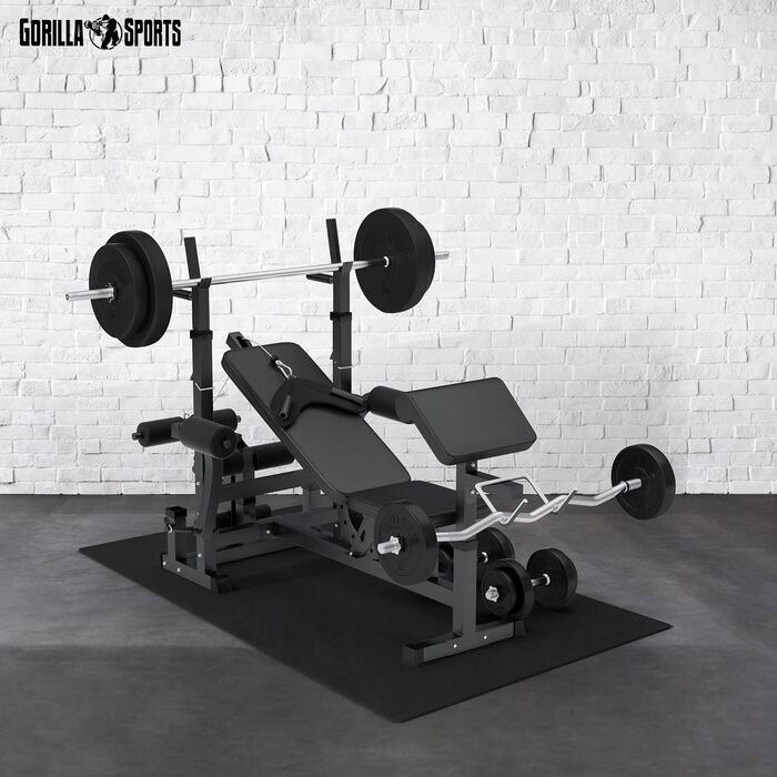 GORILLA SPORTS® Захисні мати EVA, 6 шт, 60x60x1,2 см, антиковзкі, для фітнесу, підлоги, тренажерів, басейну, з 12 крайовими елементами, різні кольори