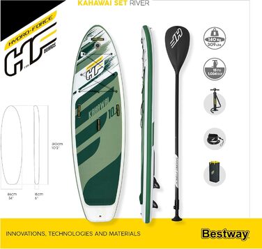 Надувна SUP-дошка Hydro-Force Kahawai 2021, комплект, кілька стилів і розмірів (2,4 м, 3,4 м, 3,8 м)