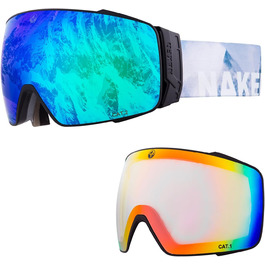 Гірськолижна маска NAKED Optics STORM з змінними лінзами для чоловіків і жінок, снігова маска для катання на лижах і сноуборді, антифог, для поганої погоди, комплект зі змінною лінзою