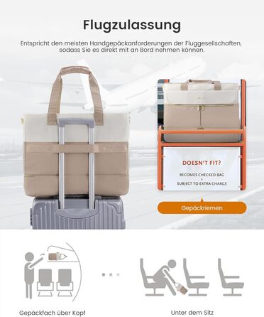 Спортивна сумка LOVEVOOK Weekender 45L з відділенням для взуття та мокрих речей, для подорожей, спортзалу, пологового будинку, ручної поклажі (зелено-бежева)