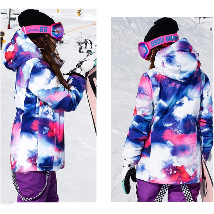 Комплект зимового одягу HOTIAN Daen: водонепроникний, вітронепроникний, для катання на лижах, сноуборді та туризму (XS, 3white+black)