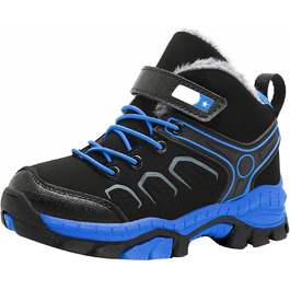 Зимові чоботи для хлопчиків, тепла підкладка, водонепроникні, зручні зимові черевики для піших прогулянок та трекінгу, антиковзаюча підошва, блакитні, 39 EU