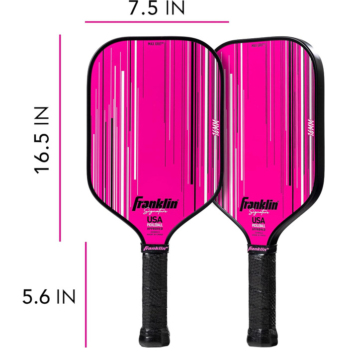 Професійна ракетка для піклболу Franklin Sports Signature Series, з MaxGrit покриттям, сертифікована USAPA, поліпропіленовий сердечник 13/16 мм