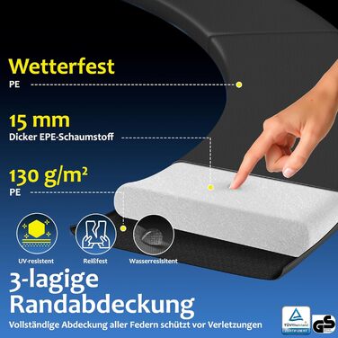 Трамплін KESSER® Ø 244/305/366/427 см | Сертифікований TÜV Rheinland GS | Садовий трамплін для дітей до 150 кг | Комплект з сіткою безпеки (244 см, Оранжевий / Антрацит)