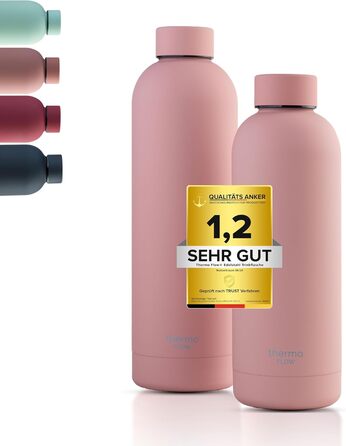 Термос-пляшка з нержавіючої сталі Thermo Flow 500 мл Blush Pink – ізольована, герметична, без BPA, для газованої води, дітей, школи та активного відпочинку