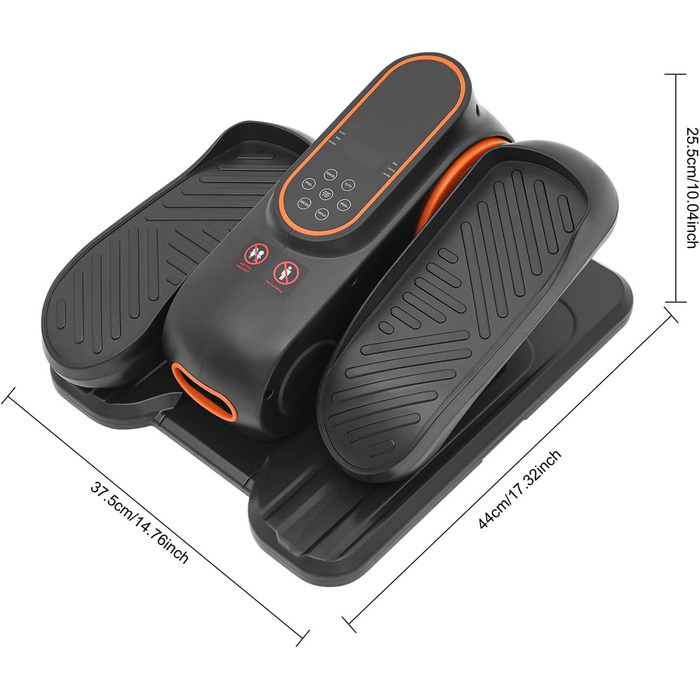 Еліпсотренажер електричний, міні-еліпсотренажер з пультом дистанційного керування та неслизьким килимком, 12 швидкостей, тихий, для офісу, підлітків, людей похилого віку, чорний