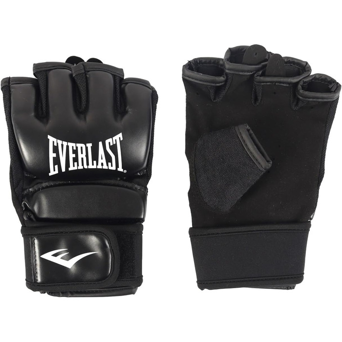 Тренувальні рукавички Everlast Core Everstrike MMA, чорні – для пращок та спарингу, гнучкі зони, посилені зап'ястя, подвійний липучковий замок – оригінальне обладнання Everlast, розмір M