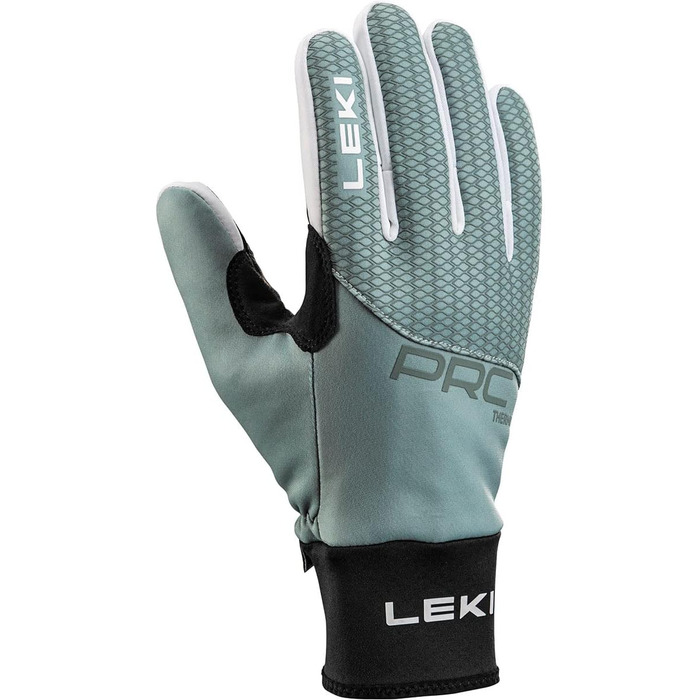 Жіночі лижні рукавички LEKI PRC ThermoPlus, чорні-зелені, розмір 8.5