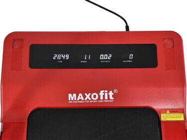 MAXOfit Mini Laufband MF-2 з Bluetooth, пульт дистанційного керування, до 8 км/год, компактний, складний, з тримачем для планшета (Червоний)
