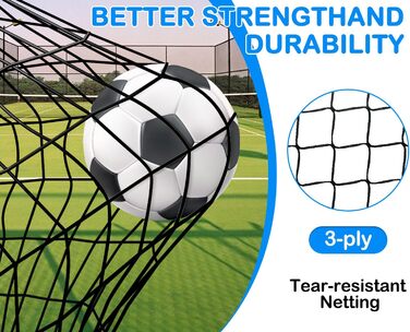 Набір для гри у футбол для дітей 2 шт: Pop-Up ворота для футболу з драбиною для розвитку спритності - тренувальний набір включає м'яч розміру 3, 8 фігурок, насос та сумка - ворота для гри в приміщенні/на вулиці 120см*90см - комплект з двох штук