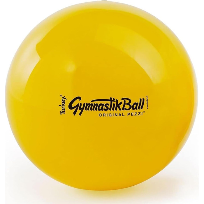 Гімнастичний м'яч PEZZI Original Pezziball 42 см, жовтий – універсальний фітнес-м'яч для терапії, спорту та офісу, міцний ПВХ, навантаження до 400 кг