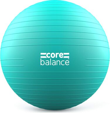 Гімнастичний м’яч Core Balance 85 см бірюзовий для фітнесу, йоги та вагітних, антивибуховий, з насосом