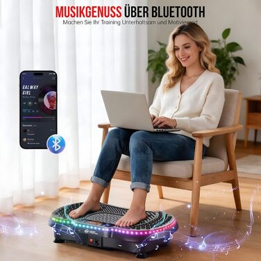 Віброплатформа для фітнесу 2026 з Bluetooth, LED-підсвіткою та 200 рівнями інтенсивності для схуднення та зміцнення м'язів вдома