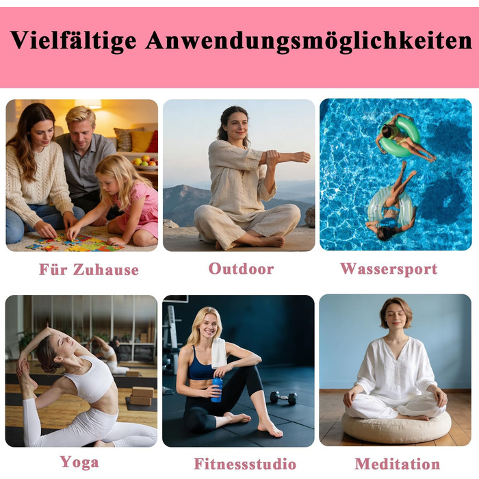 Гимнастичний надувний мат Airtrack CASSILANDO для тамблінгу та йоги, матовий, 400 x 100 x 10 см (Рожевий/Чорний) з насосом