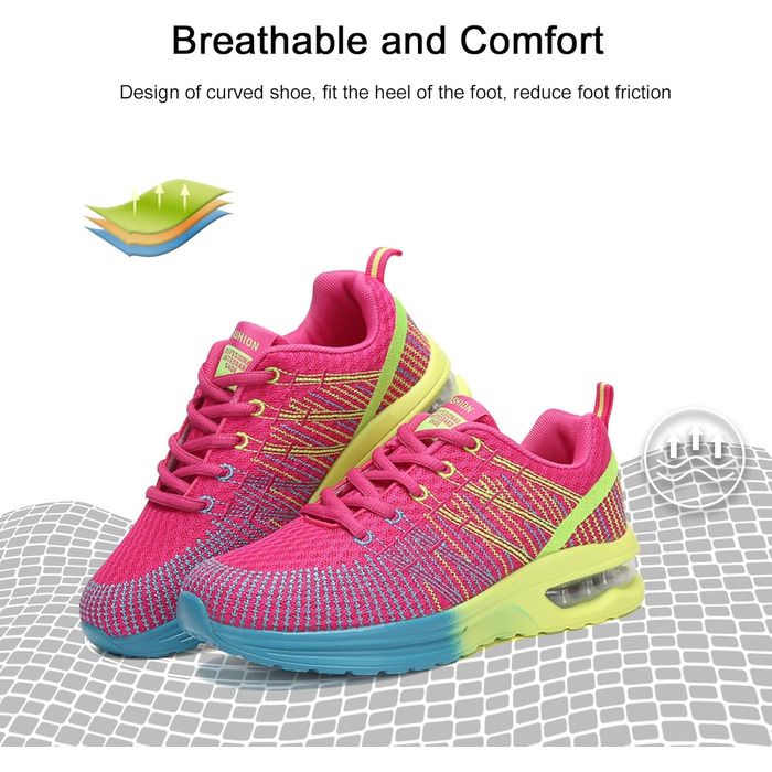 Жіночі кросівки для бігу Hitmars: легкі, дихаючі, з амортизацією, для фітнесу, вулиці та бігу. Розміри EU 36-42. Чорний та червоний кольори.