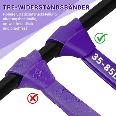 Набір еластичних стрічок для фітнесу та реабілітації (11 шт.) з дверним кріпленням та ручками