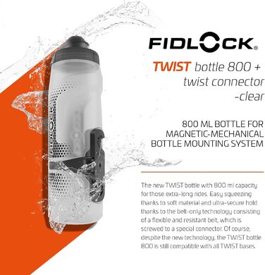 Пляшка для води Fidlock Twist 800 мл, прозора, для дорослих, унісекс