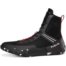 Боксерські та борцівські черевики для чоловіків та жінок. Змагальні черевики на високій підошві, професійні для змагань, тренувань, чорно-білі, 41/49 EU