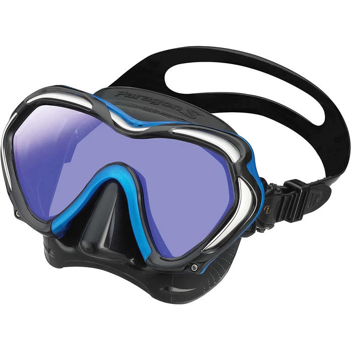 Професійна маска для дайвінгу TUSA Paragon S з UV-фільтром, моноскло, колір Fishtail Blue
